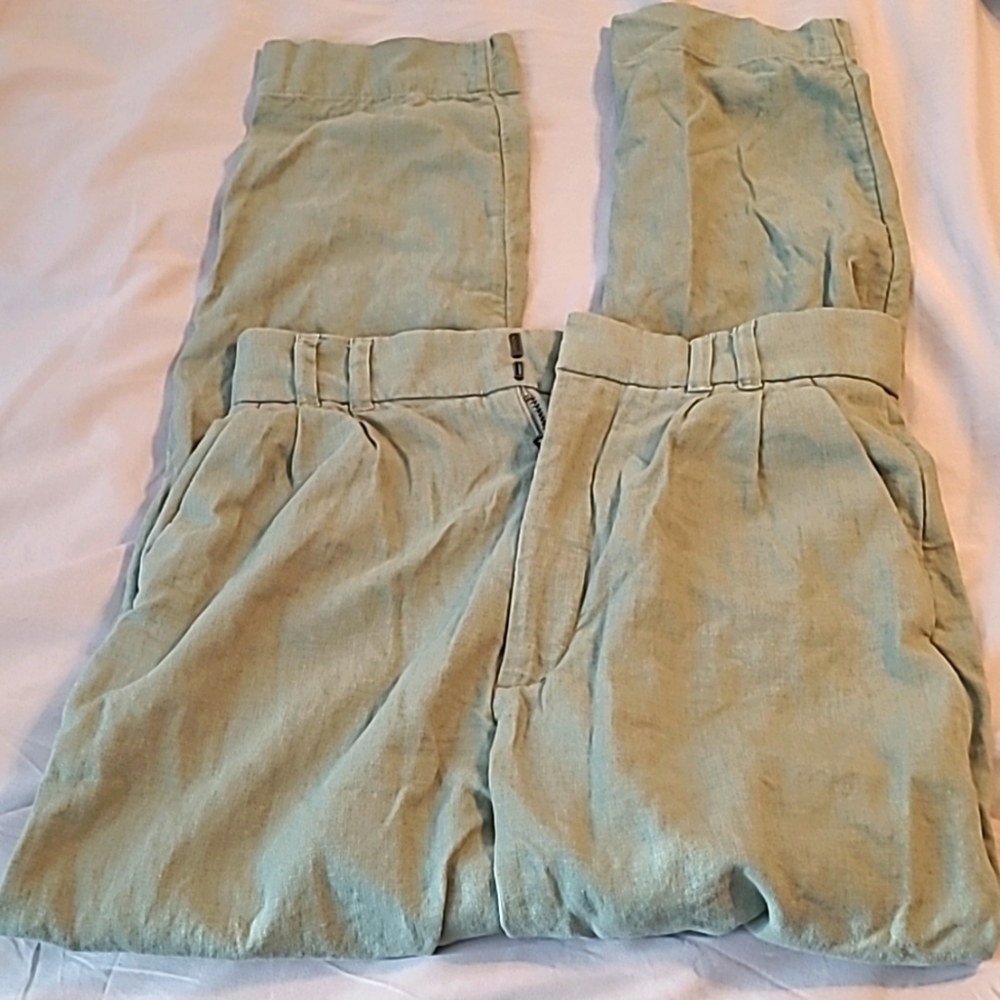 Abercrombie and Fitch Green Linen Pants Size XS
